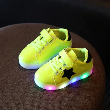 Hot Salg kid Glødende Sneakers Led Sko 2017 Baby Drenge Piger Kinder Schuhe børn bære Solid Farve Anti-slip Bølge Sko Jm41