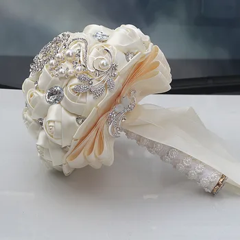Hot Salg Luksus Gorgeous Wedding Bridal Bouquet, Elegant Perle Bruden Brudepige Buket Crystal Sparkle Tilpasset W228-4