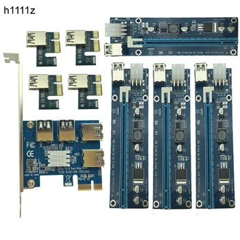 Hot Salg PCIE PCI-E port til PCI Express-1X til 16X Riser-Kort 1 til 4 USB3.0 Multiplikator Hub Adapter Til Bitcoin Mining Miner Minedrift Enhed