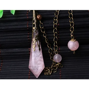 Hot salg reiki steg crystal penduler for dowsing helbredende krystaller Chakra pendul charms halskæde filigran vedhæng smykker