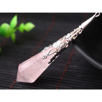 Hot salg reiki steg crystal penduler for dowsing helbredende krystaller Chakra pendul charms halskæde filigran vedhæng smykker