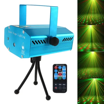 Hot Salg RØD Mini F&G Auto / Voice Xmas DJ Diskotek LED Laser Lys Fase Projektor med Fjernbetjening