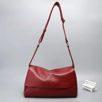 Hot salg Simple mode kvinder tasker Naturligt blødt Ægte læder kvinder messenger tasker Berømte brand skulder tasker crossbody tasker