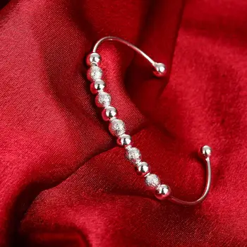 Hot salg sølv belagt Luksus Europæiske mode smuk rund perle armbånd Armbånd nye kvinder smykker Gratis fragt B001