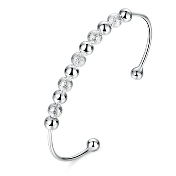 Hot salg sølv belagt Luksus Europæiske mode smuk rund perle armbånd Armbånd nye kvinder smykker Gratis fragt B001