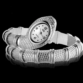 Hot Salg Unikke Fashion Armbåndsure til Kvinder, Damer Slange Formet Armbånd Ur Diamant Kvinders Luksus Ure Sølv Guld Ur