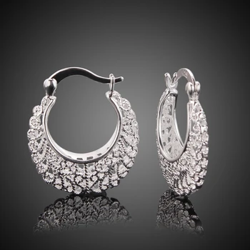Hot Sell!Engros ørering,sølv forgyldt mode smykker Øreringe,Gennembrudt Blomst Hoop Ørering Brincos de Prata 925
