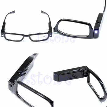 Hot Sell Klassisk Unisex Multi Styrke LED Læsning Briller Brille Forestilling Dioptri Forstørrelse Lys OP Brillerne Gratis Fragt