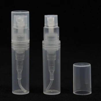 Hot Selling (100pcs/masse) 2 ml Små Plastik Parfume Spray Tomme Flasker Kosmetiske Containere Mini Spray-Flaske Med Gratis Forsendelse