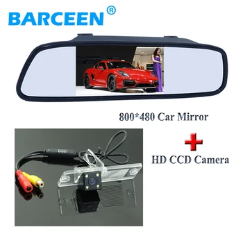 Hot sælger 4 led bil reserve back up kamera 170 graders+bil spejl 4.3