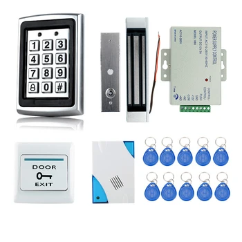 Hot sælger!! Fuld af RFID-Door Lock System for adgangskontrol+Power Supply+El-Magnetisk Lås Døren Exit-Knappen+Bell+Nøgler