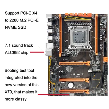Hot sælger HUANAN Deluxe-X79 bundkort LGA2011 3*PCI-E x16 slots 2*SATA3.0 støtte 4*16G hukommelse 7.1 lydspor crossfire