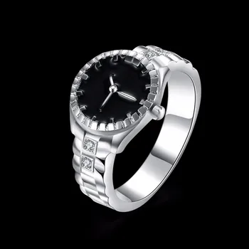 Hot sælger ren 925 sølv smykker og tilbehør neutral watch personlighed stil fritid bevægelse sølv ring