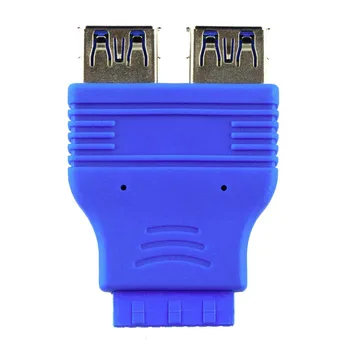 Hot Verdensplan Bundkortet 2 USB 3.0-Porte EN Kvinde, 20-Pin Header hun Stik Adapter