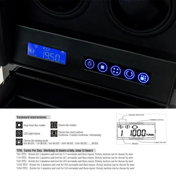 HOTSALE Luksus Watch winder automatic ur display til 6 ure med LCD kontrol/Dør switch funktion/LED-lys - /Fjernbetjening