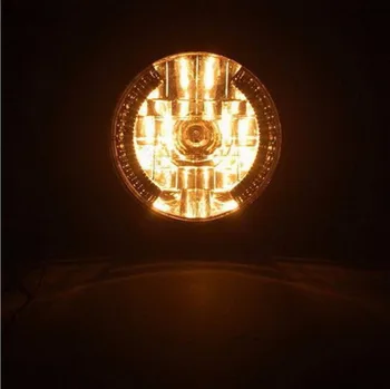 Hoved Lys Krom Sort Motorcykel Forlygte Gult LED-blinklys Indikatorer Med Hovedet Lys Beslag