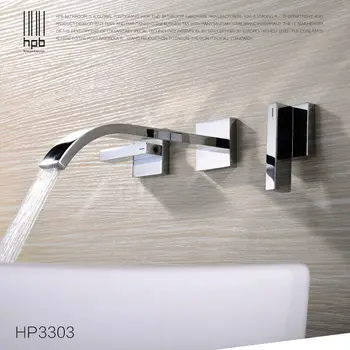 HPB Udbredt Moderne Badeværelse håndvask Håndvask Vandfald Hane vægmonteret blandingsbatteri med Varmt og Koldt Vand HP3303