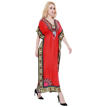 Hr. Hunkle 2017 Nye Mode Design Traditionel Afrikansk Tøj Print Dashiki Dejlig Hals Broderet Afrikanske Kjoler til Kvinder
