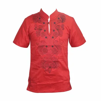 Hr. Hunkle Afrikanske Mænds Normcore T-shirt Nye Design Mandarin Collar Geometriske Emboridery Top Tees kortærmet Shirt Dashiki