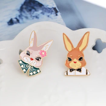Hr. kanin og Fru kanin Bunny Par Pins Brocher Badges Hårde emalje pin-Sweater Rygsæk Tilbehør Bunny smykker