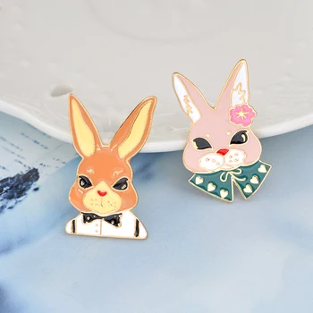 Hr. kanin og Fru kanin Bunny Par Pins Brocher Badges Hårde emalje pin-Sweater Rygsæk Tilbehør Bunny smykker