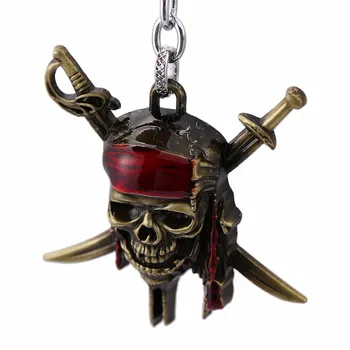 HSIC 5pcslot Pirates of the Caribbean Nøglering Kaptajn Jack Sparrow, en Maske, Dødningehoved og Korslagte knogler Nøglering Engros HC11851