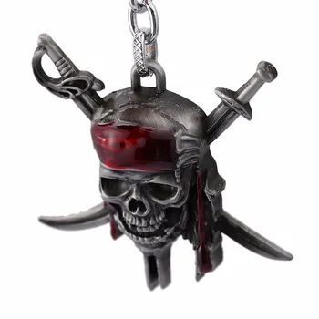HSIC 5pcslot Pirates of the Caribbean Nøglering Kaptajn Jack Sparrow, en Maske, Dødningehoved og Korslagte knogler Nøglering Engros HC11851