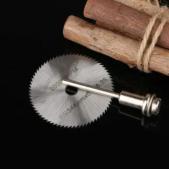 HSS 44mm Stål Roterende Værktøjer Circular Saw Blade Cutter Skære afskåret Hjul Disc w/ Dorn til ABS-Træ, Plast Cutter