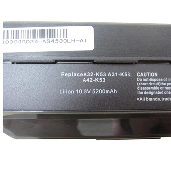 HSW 5200mah A31-K53 A32-K53 A41-K53 A42-K53 Laptop batteri Til Asus X84 X54 X53 X44 X43 P53 P43 K53 K43 A83 A54 A53 A43 batería