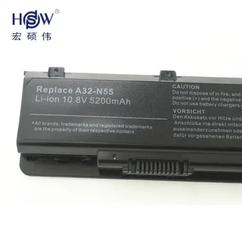 HSW 5200mAh BÆRBAR NYT Batteri A32-N55 07G016 HY1875 for ASUS N45 N45E N45S N45F N55 N55E N55S N55SF N75 N75E N75S N75SF