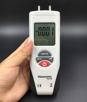 HT-1890 Digital Manometer lufttryk meter luft differenstryk Måle Kit 55H2O til +55H2O Data Hold medidor presion