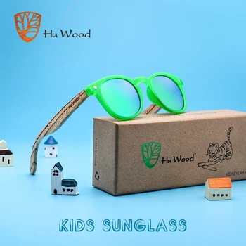 HU TRÆ 2018 Kids Solbriller Træ-Solbriller Til Piger Drenge Brillerne UV400 Multi-Farve Ramme Sol Briller Nuancer Oculos GRS1003