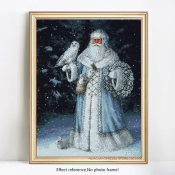HUACAN Santa Claus Diamant Maleri 4 Farver Fuld Pladsen Mosaik Diamant til Vinter Indretning Cross Stitch Mønster, Rhinestones