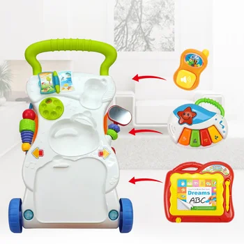 Huanger Baby klapvogn Sidde og Stå Læring Walker Multifunktion Udendørs Legetøj Ride På Bilen Stokke/barnevogn med Hjul Kid Gave