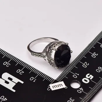 Huge Black onyx Med Multi Hvid Krystal Zircon 925 Sterling Sølv Factory pris Ring For Kvinder Størrelse 6 7 8 9 10 11 F1478