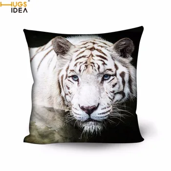 HUGSIDEA Cool 3D-Animalske Hvide Bengal Tiger Mønster pudebetræk Sofa/Stol Sæde/Bil Smide Pude Dække Pladsen Pudebetræk 50*50
