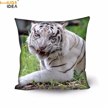 HUGSIDEA Cool 3D-Animalske Hvide Bengal Tiger Mønster pudebetræk Sofa/Stol Sæde/Bil Smide Pude Dække Pladsen Pudebetræk 50*50