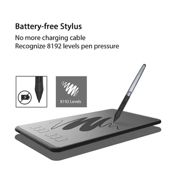 HUION H640P 6-Tommer Digital Pen Tablet Grafisk Tegning Tabletter 8192 Pres Niveauer Passiv Pen med Batteri-gratis for OSU Spil