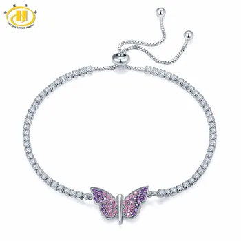 Hutang Massiv 925 Sterling Sølv Butterfly Justerbar Armbånd til Kvinder er Girl ' s Krystal Smykker 2017 Nye Ankomst Hot Salg