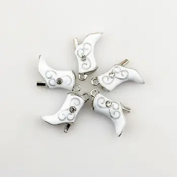 Hvid 50stk /masse Charme Metal Vedhæng smykker Charme højhælede støvler Vedhæng af Perler, der Passer til Kvinder Halskæde & armbånd DIY Smykker
