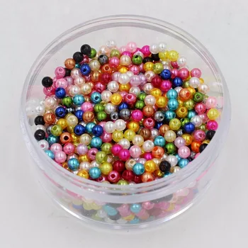 Hvid/Elfenben Farve 5mm Diy.300pcs/masse Runde Perle Imiteret Plastic Pearl Perler Mange Farver For Dig At DIY Mode Smykker