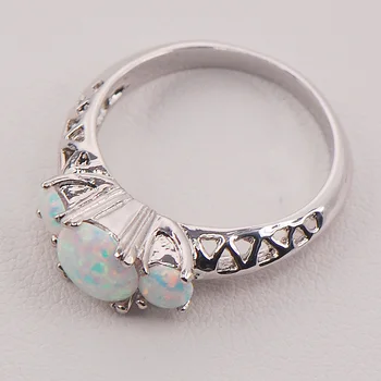 Hvid Ild Opal Australien 925 Sterling Sølv Kvinde Smykker Ring Størrelse 6 7 8 9 10 11 F573