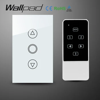 Hvid OS AU 118 120 Standard Hærdet Glas Touch væglampe skifte Fjernbetjeningen Lysdæmper,med controller,Gratis fragt