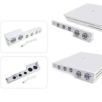 Hvid PS4 Pro Køligere , kan Eksterne USB-5-Fan Super Turbo-Temperatur Køling Ventilator med USB-Kabel til Sony Playstation 4 Pro Gaming