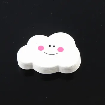 Hvid Træ-Perler 20pcs Clound Form Pink Smil Ansigt Træ Perler til Smykker at Gøre DIY Rasle Pacifier Klip Halskæde