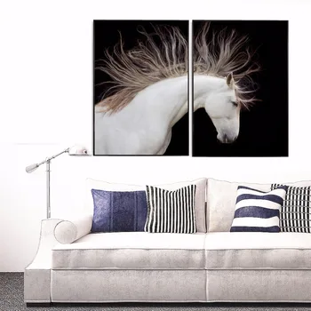 Hvide Hest 3D Grafik Lærred Kunst Udskriver Maleri Plakat Væg Billeder Til stuen Hjem Dekorative Soveværelse Indretning Uden Ramme