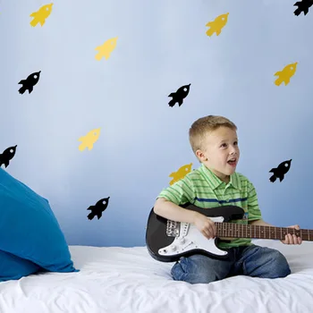 HWHD OS1593 4CMX9CM Rumskib Wall Sticker Baby Kids Børnehaveklasse vægoverføringsbillede Flytbare Let LUFTSKIB Væggen Vinyl Decals Gratis Fragt