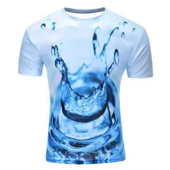 HYLE HØJE Mænd Mode 3D-Animalske Kreative-T-Shirt, Lyn/røg lion/firben/vand dråber 3d trykt kortærmet T-Shirts