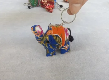 Hånd-lavet klud elefant, nøglering, hånd-tasten, tilbehør, smykker vedhæng(A302)