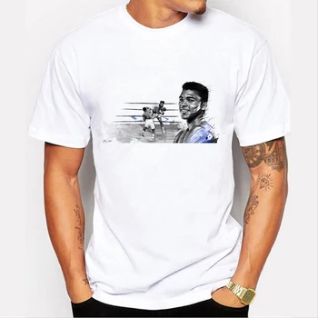 Hånd-malet kortærmet T-shirt Nye Herre MUHAMMAD ALI T Shirts Mænd, Trænings-og Casual tøj MMA kortærmet Tshirt 80-11#